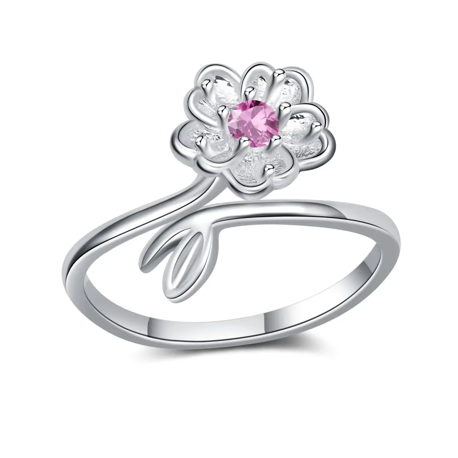 Flowers of Love” Sterling Silver Ring — Adjustable 925 Sterling Silve –  Szampan Jewelry